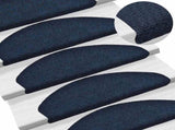 Stair Mats Self-adhesive 15 pcs 65x21x4 cm Navy Half Round Large 322357