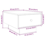 Coffee Table White 60x45x31 cm Engineered Wood 848080