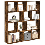 Book Cabinet Smoked Oak 132x29x141.5 cm Engineered Wood 3310311