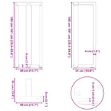 Bar Table Legs T-Shaped 2 pcs Natural Steel 40x35x cm Steel 4013087