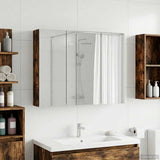 Bathroom Mirror Cabinet with Door Smoked Oak 100 x 14.5 x 70 cm 889123