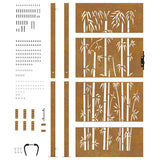 Garden Gate 100x200 cm Corten Steel Bamboo Design 153243