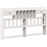 Bookcase Bed without Mattress White 180x200cm Solid Wood Pine 3322608