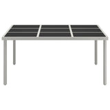 Garden Dining Table 170x170x74.5 cm Glass and Steel 313084
