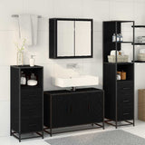 Bathroom Furniture Set 3 pcs Black Oak Engineered Wood 3402455
