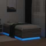 Bed Frame with LED without Mattress Grey Sonoma 75x190 cm Small Single 3209672