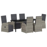 Garden Dining Set with Cushion 7 pcs Grey Poly Rattan 3379504