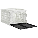 4 Panel Dog Playpen 177.5 x 154.5 x 112 cm Plastic White 42027221