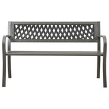 Garden Bench Grey Powder-coated steel, Plastic Standard Durable 312039