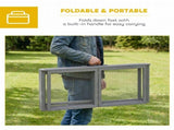 Rabbit Hutch Outdoor, Foldable Guinea Pig House with Openable Top, for 3 Bunnies, Ducks, Chickens, T3398P553471
