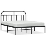 Metal Bed Frame without Mattress with Headboard Black 135x190cm 353634