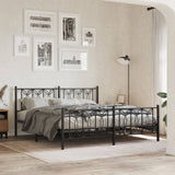 Metal Bed Frame without Mattress with Footboard Black 180x200cm 376150