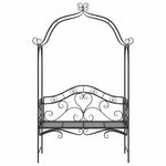 Garden Bench with Cushion Black 104 x 54 x 93cm Steel 42008121