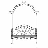 Garden Bench with Cushion Black 104 x 54 x 93cm Steel 42008121
