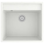 ZNTS Kitchen Sink with Overflow Hole White Granite 147064