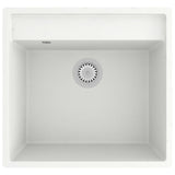ZNTS Kitchen Sink with Overflow Hole White Granite 147064