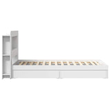 Bed Frame with Storage White 75 x 190 cm Engineered Wood 3433616