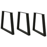 Dining Table Legs V-Shape 3 pcs Black 70x cm Steel 4012584