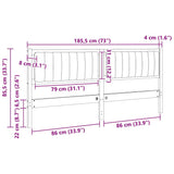 Upholstered Headboard Brown 180 cm Solid Pine Wood 879049