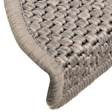 Stair Mats Self-adhesive Sisal-Look 15 pcs 56x17x3 cm Silver 326859