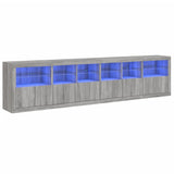 Sideboard with LED Lights Grey Sonoma 283x37x67 cm 3209021