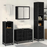 Bathroom Furniture Set 3 pcs Black Oak Engineered Wood 3402562