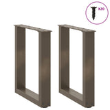 Coffee Table Legs U-Shaped 2 pcs Natural Steel 38x cm Steel 4013155