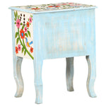 ZNTS Hand Painted Bedside Cabinet 40x30x50 cm Solid Mango Wood 323541