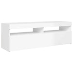 ZNTS TV Cabinet with LED Lights High Gloss White 120x35x40 cm 804379