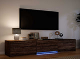 TV Cabinet with LED 165 x 34 x 40 cm Brown Oak Engineered Wood 3418716