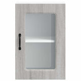Kitchen Wall Cabinet with Glass Door Kalmar Grey Sonoma Engineered Wood 853533