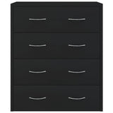 Sideboard with 4 Drawers 60x30.5x71 cm Black 342577