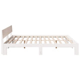 Bed Frame with Headboard White 180 x 200 cm Solid Pine Wood 872642