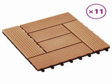 Decking Tile 11 pcs Teak 30 x 30 cm WPC 42046672
