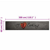 Kitchen Rug Washable Cooking Text 60x300 cm Velvet 4005619