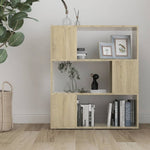 Book Cabinet Room Divider Sonoma Oak 80x24x94 cm Engineered Wood 809128