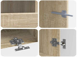 5 Piece LED TV Cabinet Sonoma Oak Engineered Wood 3416920