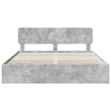 Bed Frame Concrete Grey 180 x 200 cm Engineered Wood 3412160