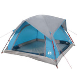 Camping Tent Cabin 4-Person Blue Waterproof 4009453