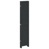 Room Divider 6 Panels Black Solid Wood Paulownia 358859