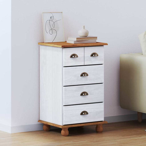 Chest of Drawer ASKIM White 45.8 x 40 x 79 cm Solid Pine wood 4105417