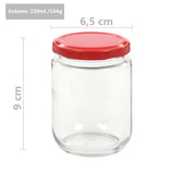 Glass Jam Jars with Red Lid 96 pcs 230 ml 50801