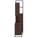 ZNTS 3 Piece Bathroom Furniture Set Brown Oak Engineered Wood 3301164