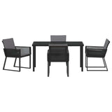 Garden Dining Set 5 pcs Black Powder-Coated Steel 3379319