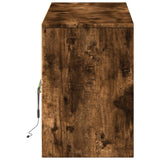 TV Cabinet with LED Smoked Oak 140x34x50 cm Engineered Wood 3307923