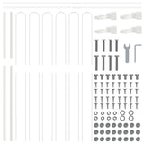 Garden Fence White 6.8 x 1.5 m Powder-coated steel 3334082