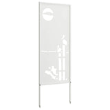 Garden Privacy Screen White 50 x 140 cm Cold-rolled steel 876316