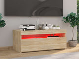 804397 TV Cabinet with LED Lights Sonoma Oak 75x35x40 cm