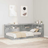 Bookcase Bed Concrete Grey 75 x 190 cm Engineered wood 3335756