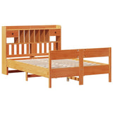 Bookcase Bed without Mattress Wax Brown 140x200cm Solid Wood Pine 3323028